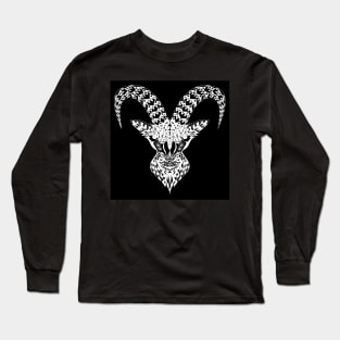 mighty goat in dark pattern ecopop Long Sleeve T-Shirt